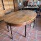 Large oval monastery table in solid oak, 19th century, 243×154cm