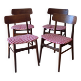 Set of 4 Scandinavian chairs "Willow" – Babel Brown Fabric