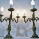 Pair of girandoles 3 bronze lights