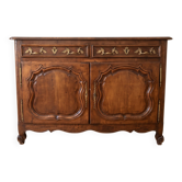 Buffet bas ancien style Louis XV en bois massif