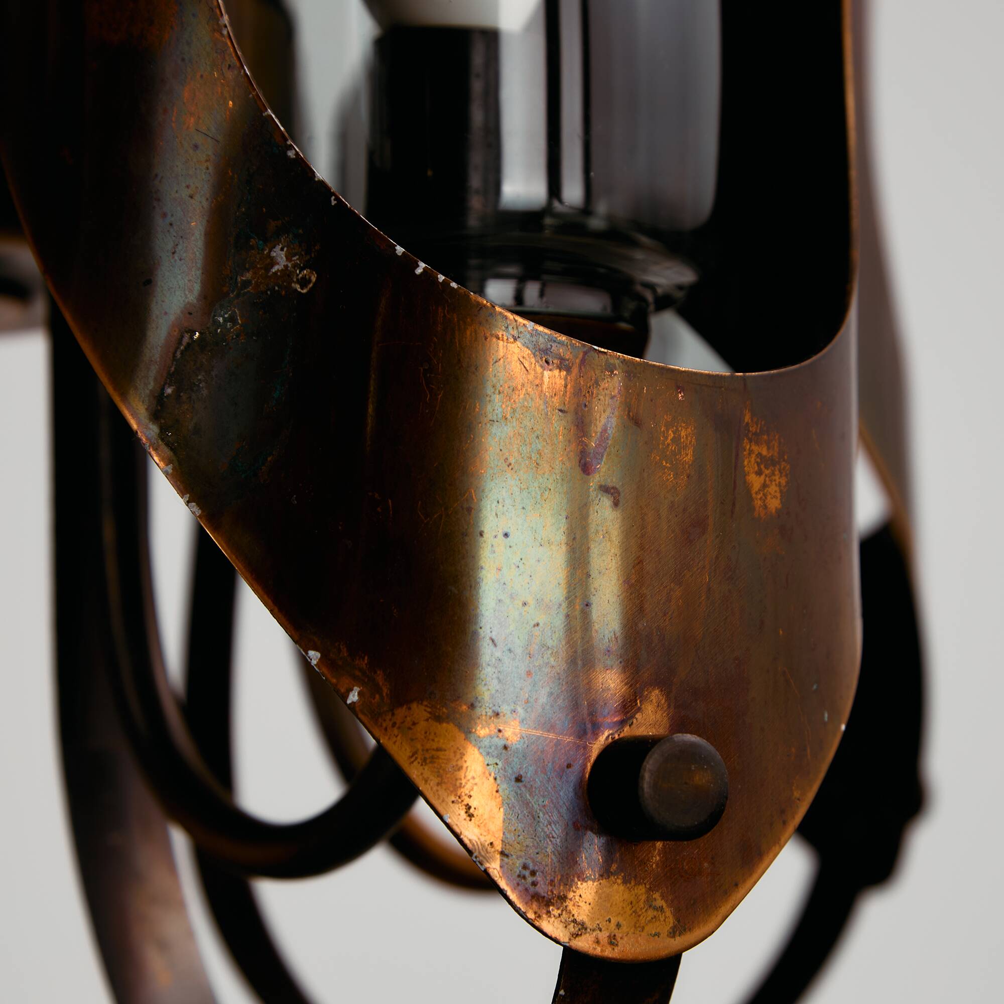 Brass and glass chandelier