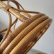 Two vintage rattan ottomans