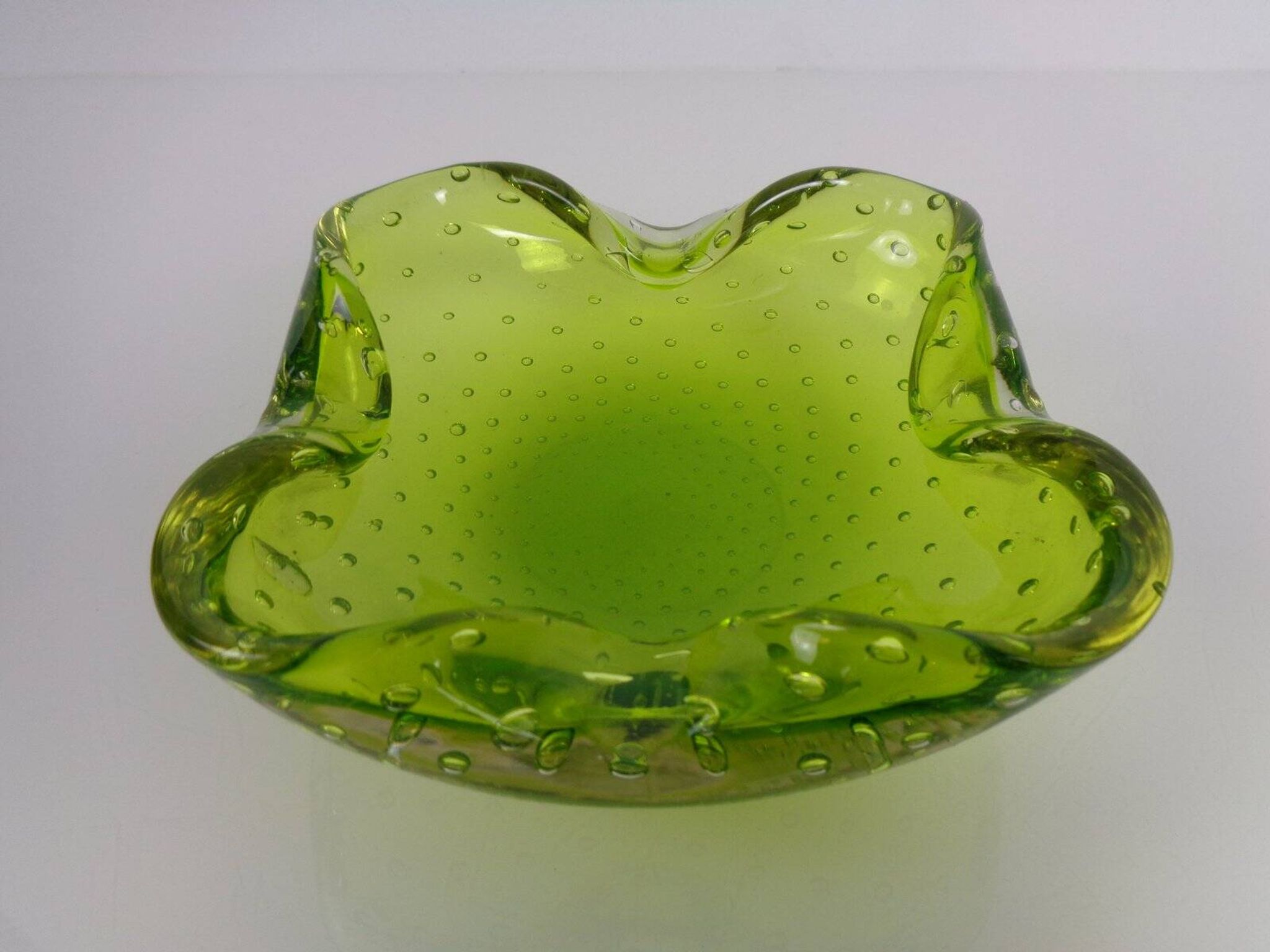 Green Sommerso Murano Glass Ashtray, Italy, 1960s