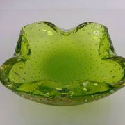 Green Sommerso Murano Glass Ashtray, Italy, 1960s