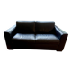 Natuzzi black leather sofa – 2-seater contemporary design
