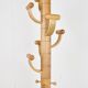 Modernist travertine and wood coat rack 1980s
