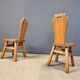 Vintage oak brutalist chairs, 1970s set of 4