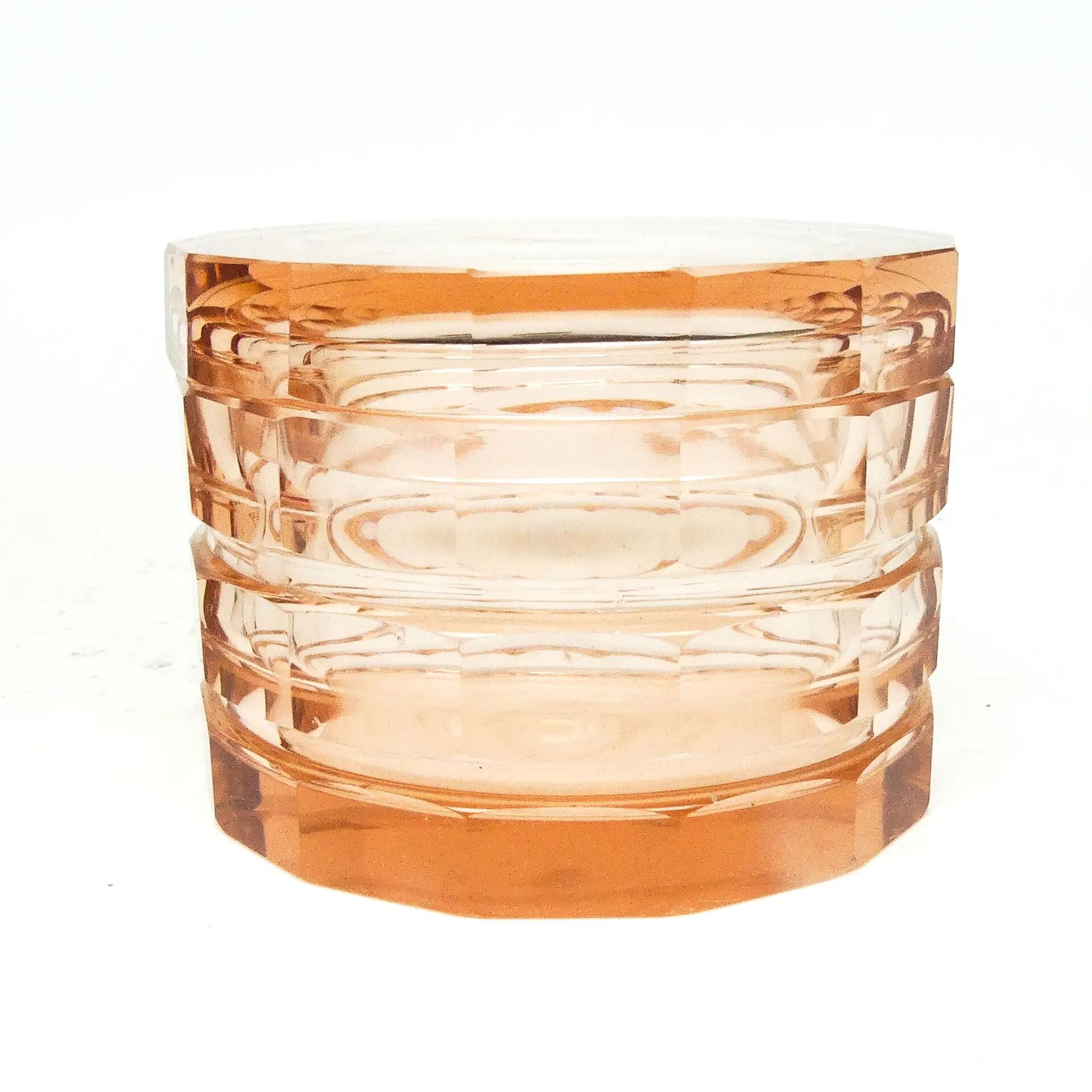 Bonbonnière Art Déco, cristal, Bohême, Tchécoslovaquie, années 1930
