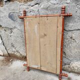 Grand miroir ancien bambou 1940