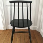 Scandinavian chair Haga Fors Sweden in black laqué wood circa 1950