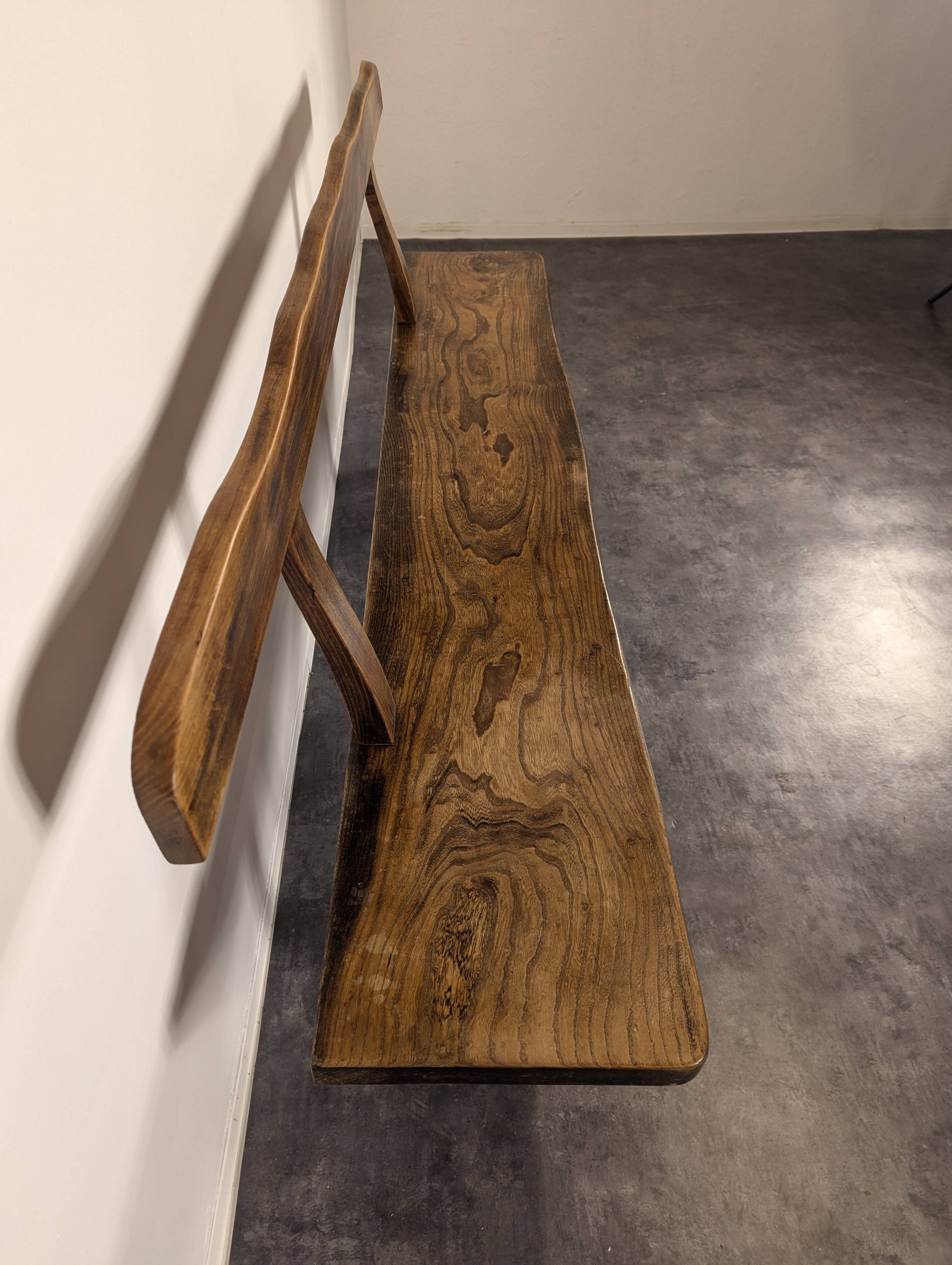 Pair of Aranjou solid elm benches