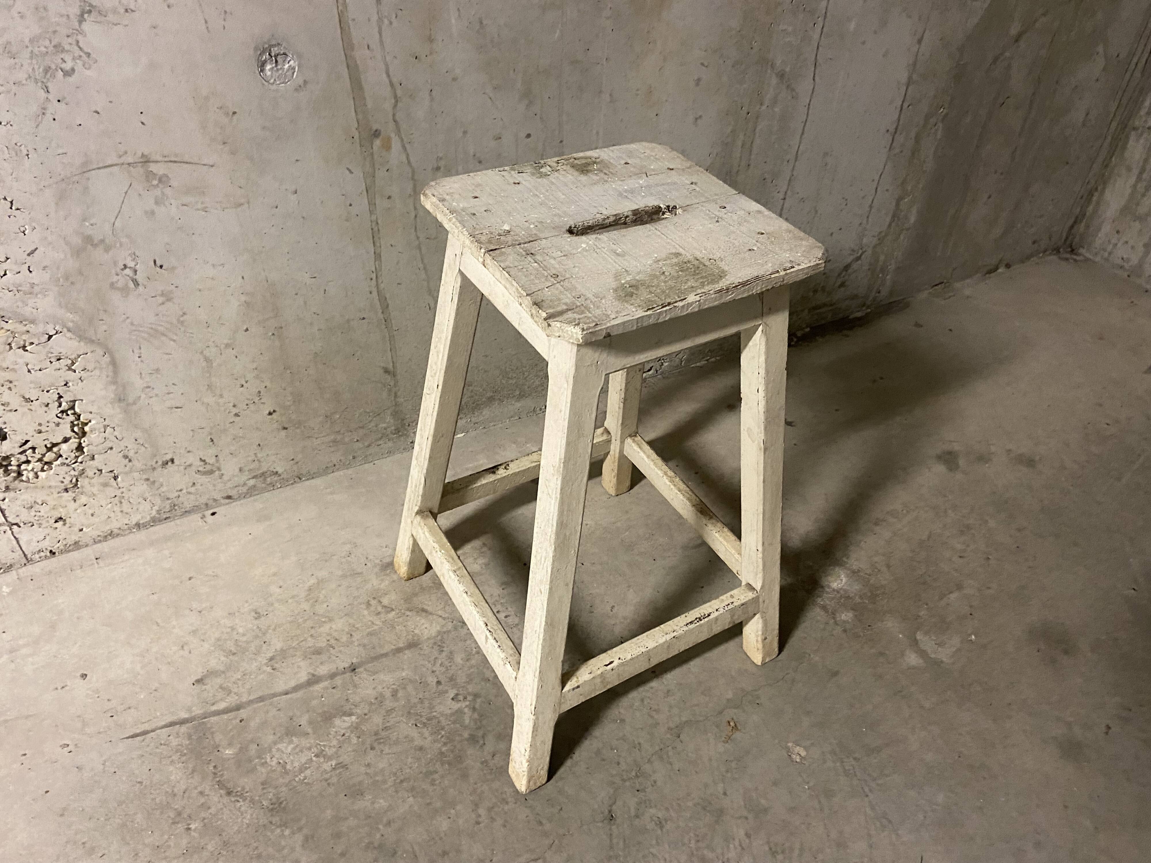 Wooden workshop stool