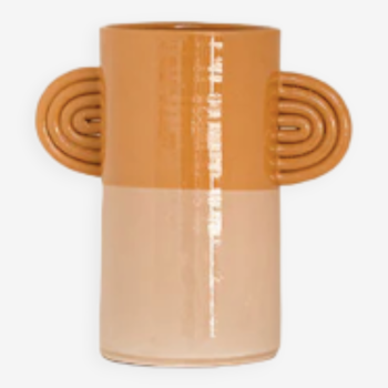 Vase en céramique ambre bicolore - oustao