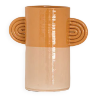 Two-tone amber ceramic vase - oustao