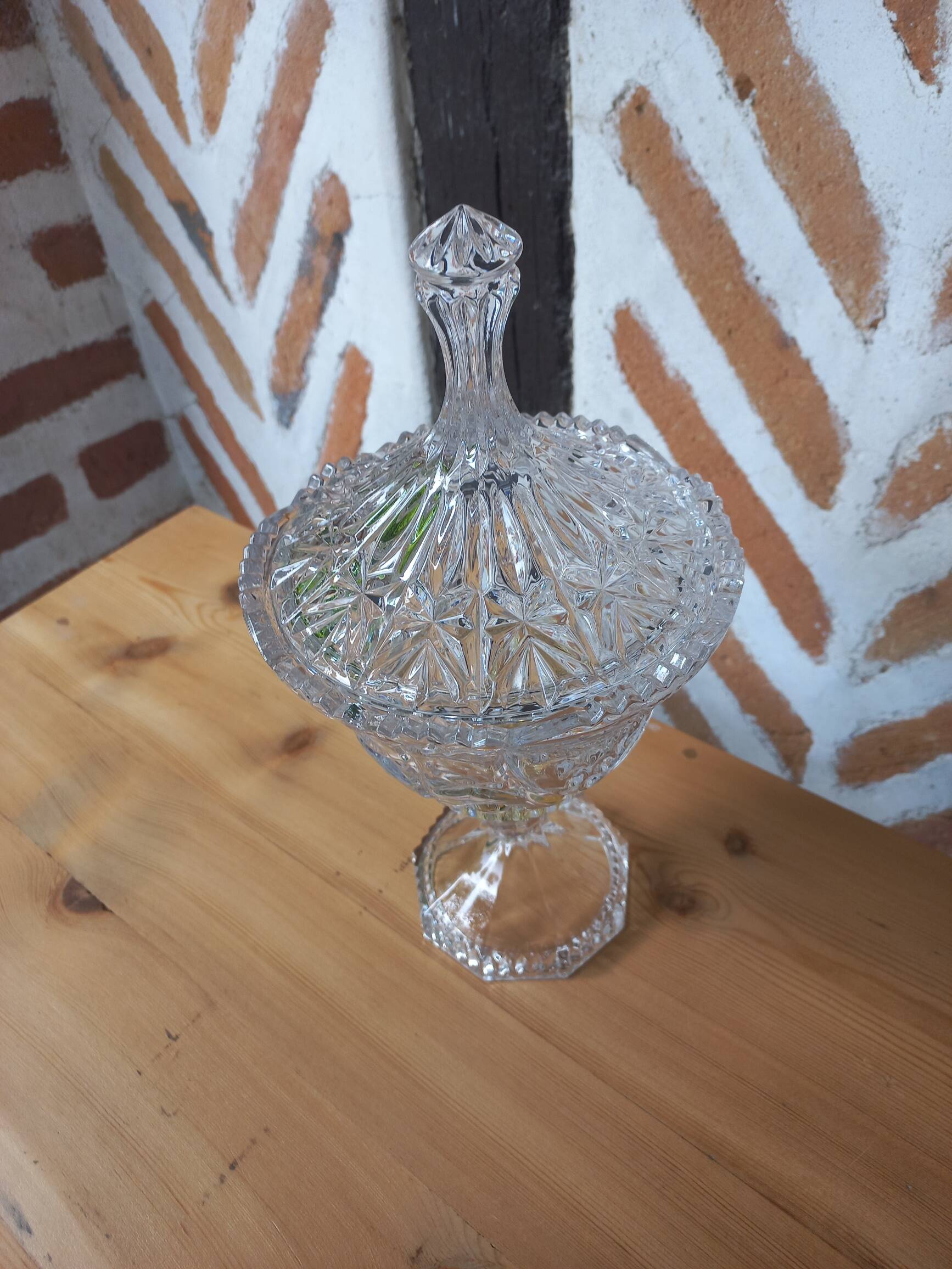 Large glass candy box