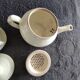 White teapot with filters old and complete p. Precious in Grigny