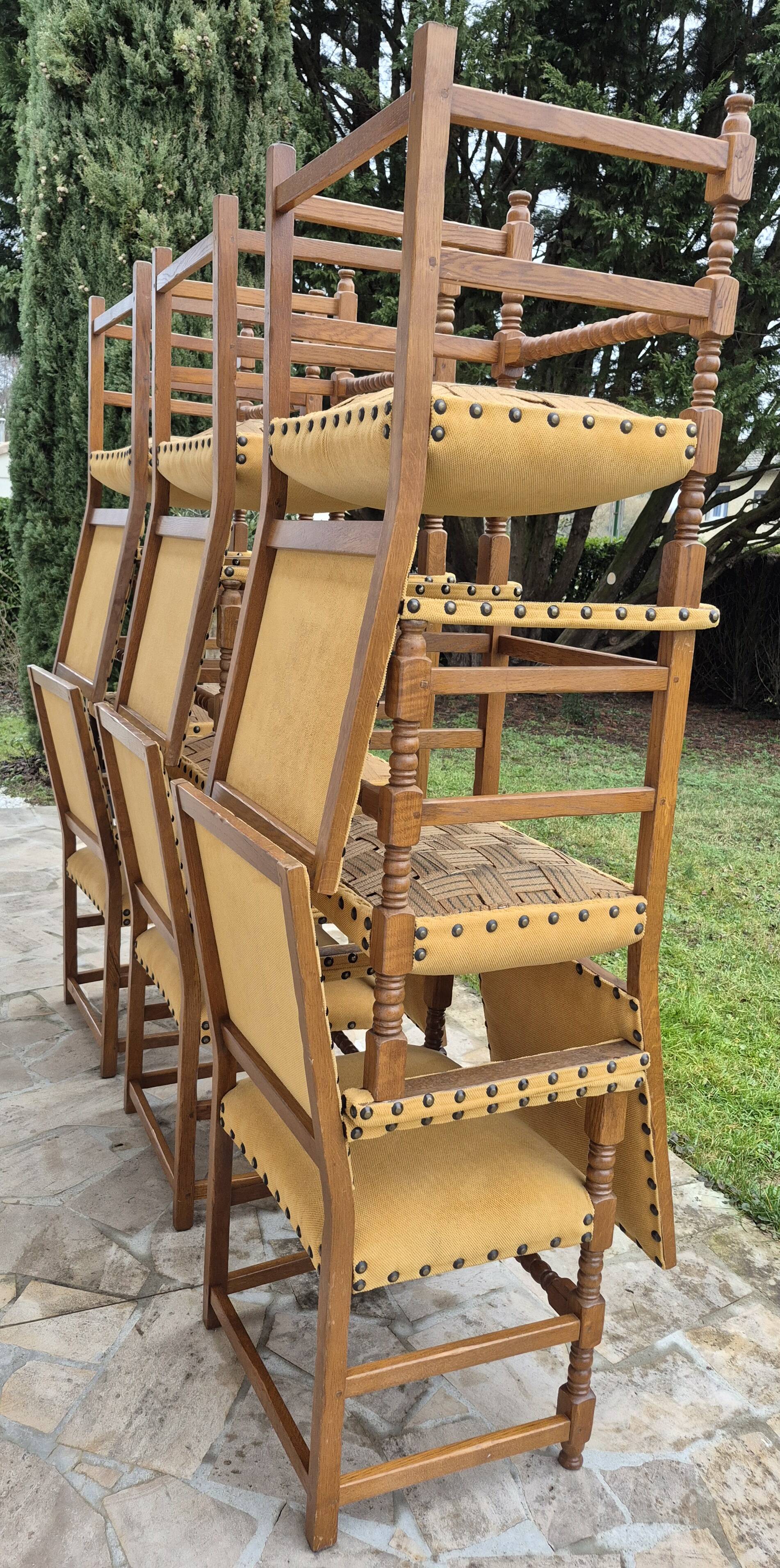 9 armchairs in the Louis XIII style