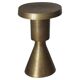 Sculptural metal side table, contemporary brassy side for modern interiors