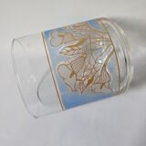 Wide vase decoration of white blue and gold lilies from decover italy - h: 12cm