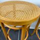Bar stools cannage and curved wood 80s