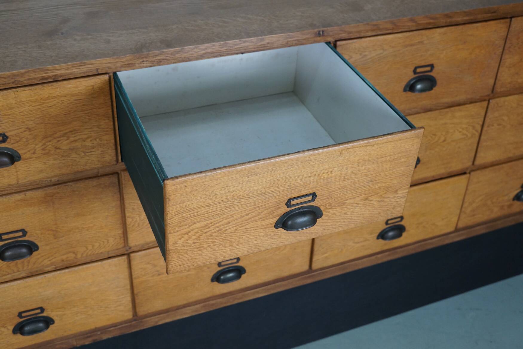 Large Vintage Dutch Oak Shop Cabinet / Sideboard, 1950s