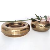 Paire de Cendriers / Vide-Poche et Boîte de Rangement en Laiton Plaqué Argent par Casa Padrino