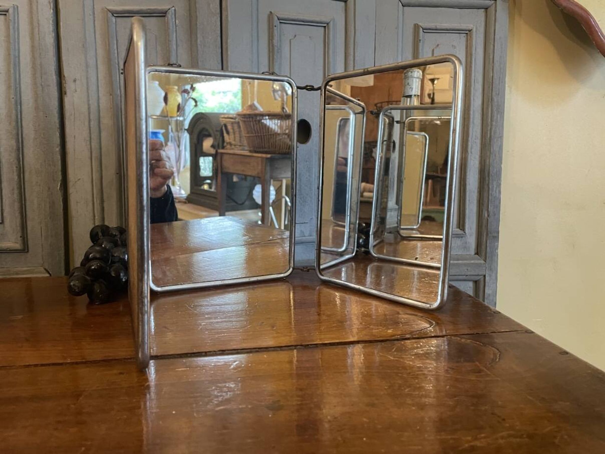 Miroir de coiffeur 3 volets vintage