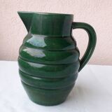 Green ceramic pitcher