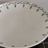 Compotier en terre de fer Gien motif guirlande verte 1900-1930
