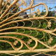 Peacock double rattan headboard