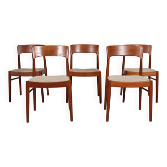5 chaises/chaises de salle à manger de Kai Kristiansen pour KS Möbler, teck, Danemark, années 1960