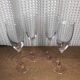 Set of 4 vintage Luminarc champagne flutes with pink stem