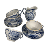 4 anciennes tasses et sous tasses Rauenstein Delft