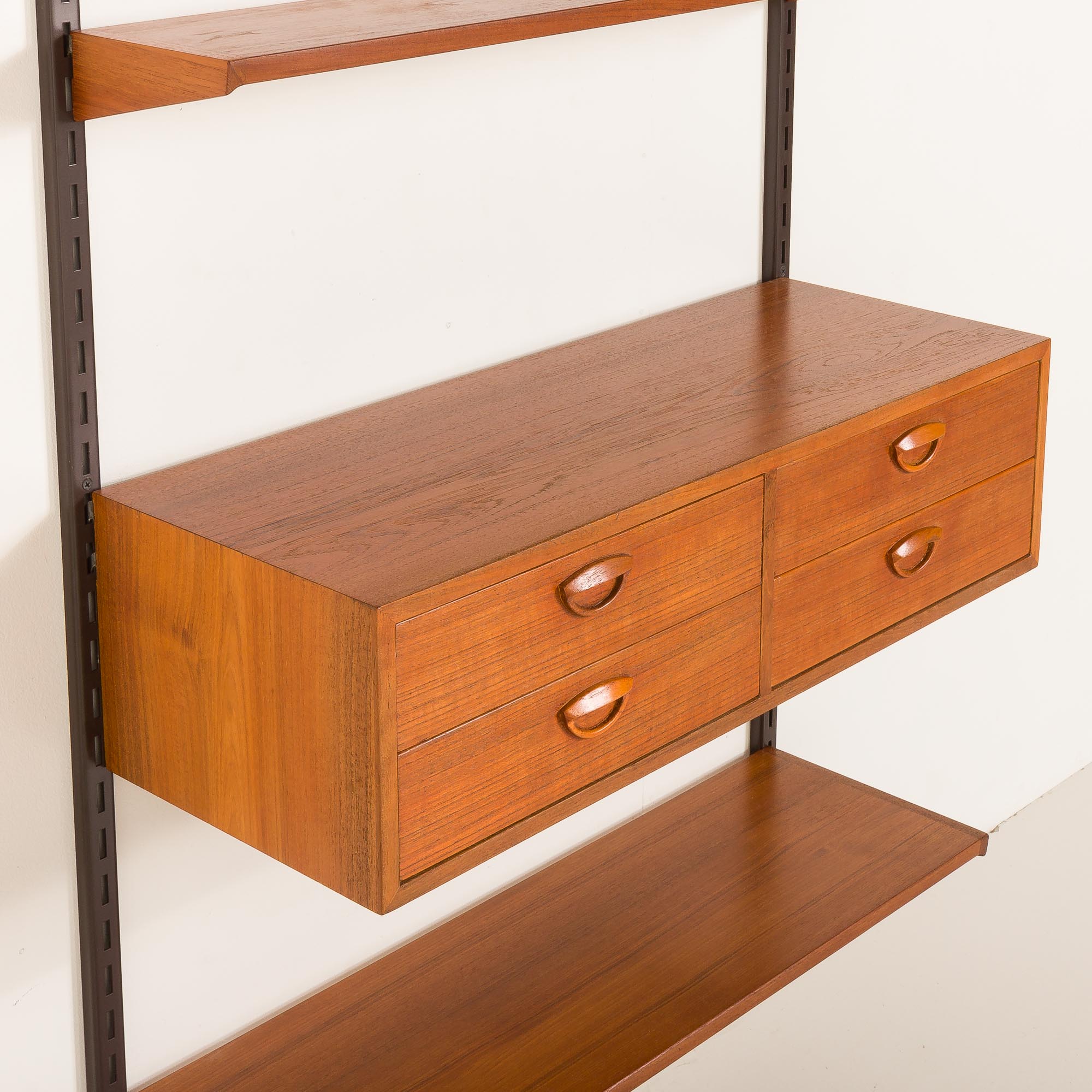 Kai Kristiansen teak wall unit with a console for FM Mobler, 1960s