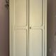 Antique Parisian wardrobe in sage green patina