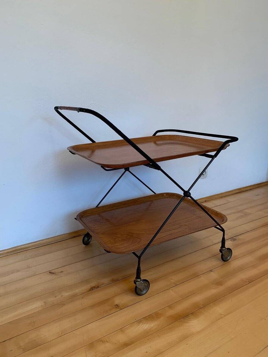 Swedish bar trolley by Paul Nagel for JIE Gantofta, 1950s