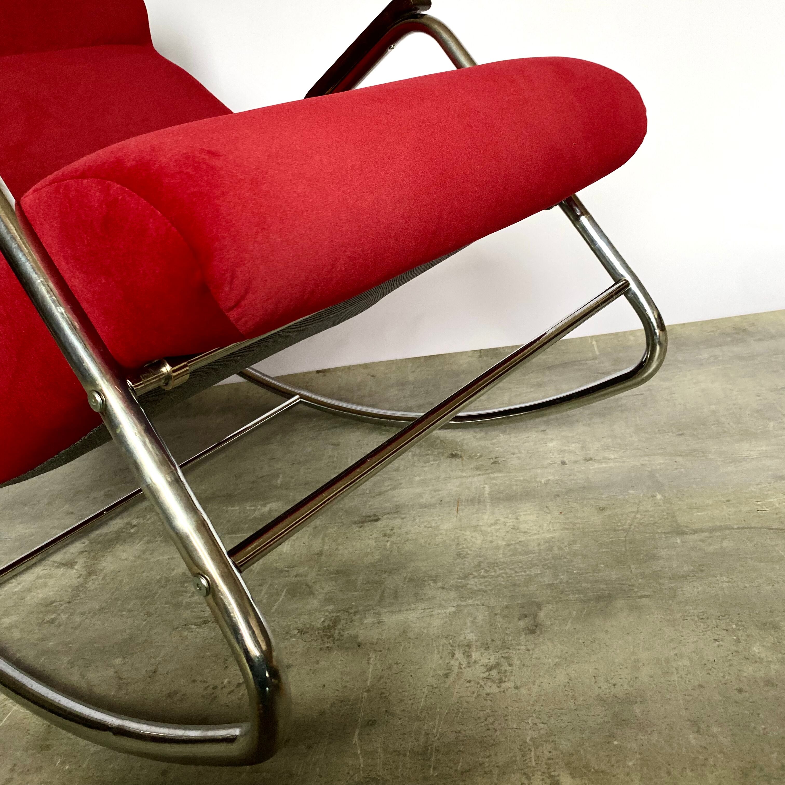 Vintage bauhaus rocking armchair from 1950’s