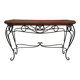 Console rotin et fer forgé