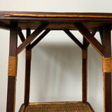 Wood and rattan table