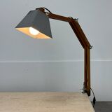 Lampe articulée constructiviste en bois et métal