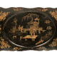 Worker Napoleon III, black lacquered wood with Asian decoration painted gold