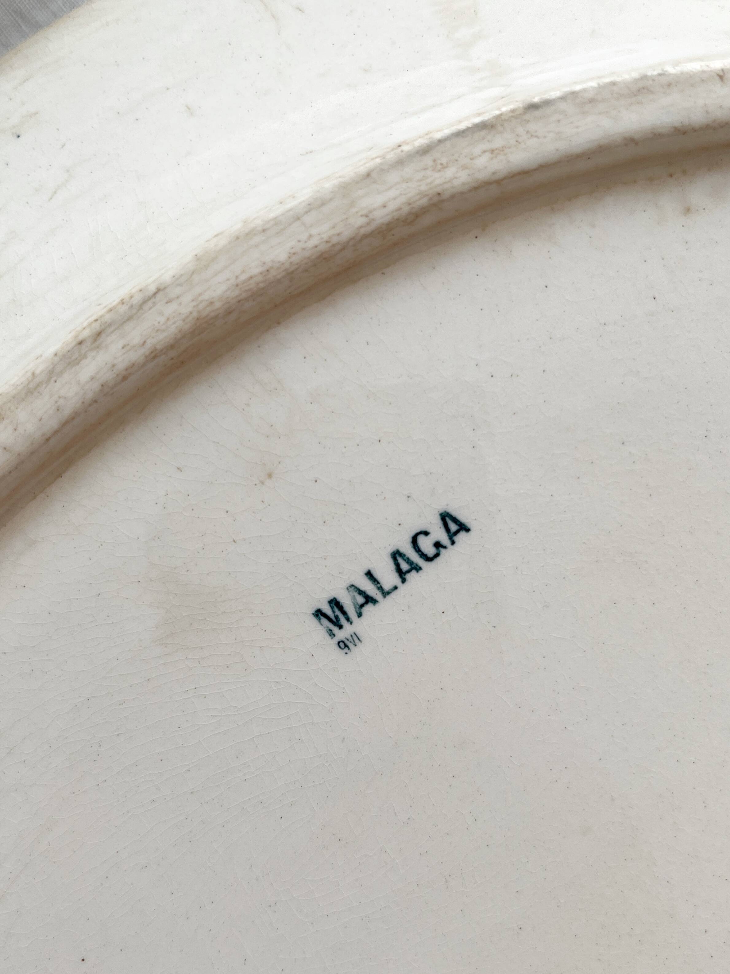 Oval ironstone dish flowers birds "Malaga" Petrus Regout