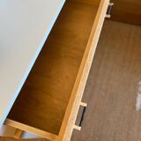 Vintage white chest of drawers with compass feet