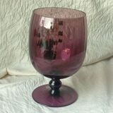 Vase emaille gros verre emaille sur pied signe