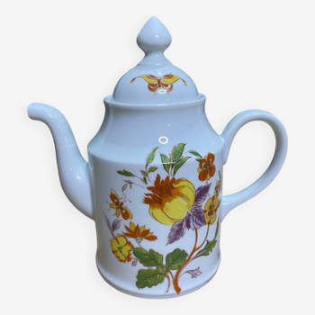 Théière en porcelaine made in italy vintage / ancap tea / fleurs papillon
