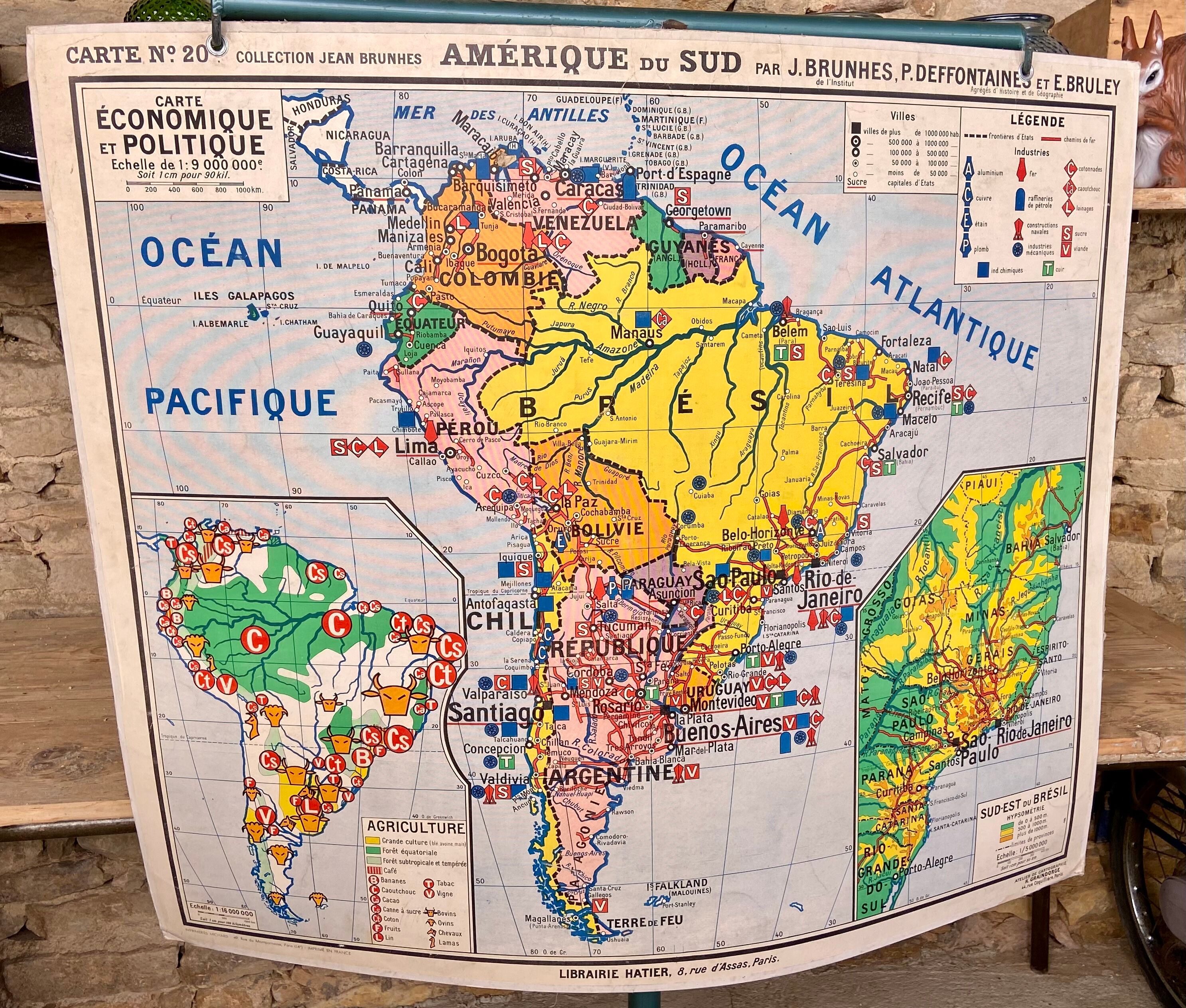 Map 20 - south america - jean brunhes and deffontaines