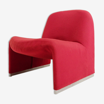 Red Alky armchair by Giancarlo Piretti to Castelli Italy 70s