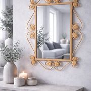 Vintage Art Deco wrought iron mirror