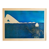 LITHOGRAPHY Nude woman "The board", numbered 49/100 and signed MICHEL MATHONNAT