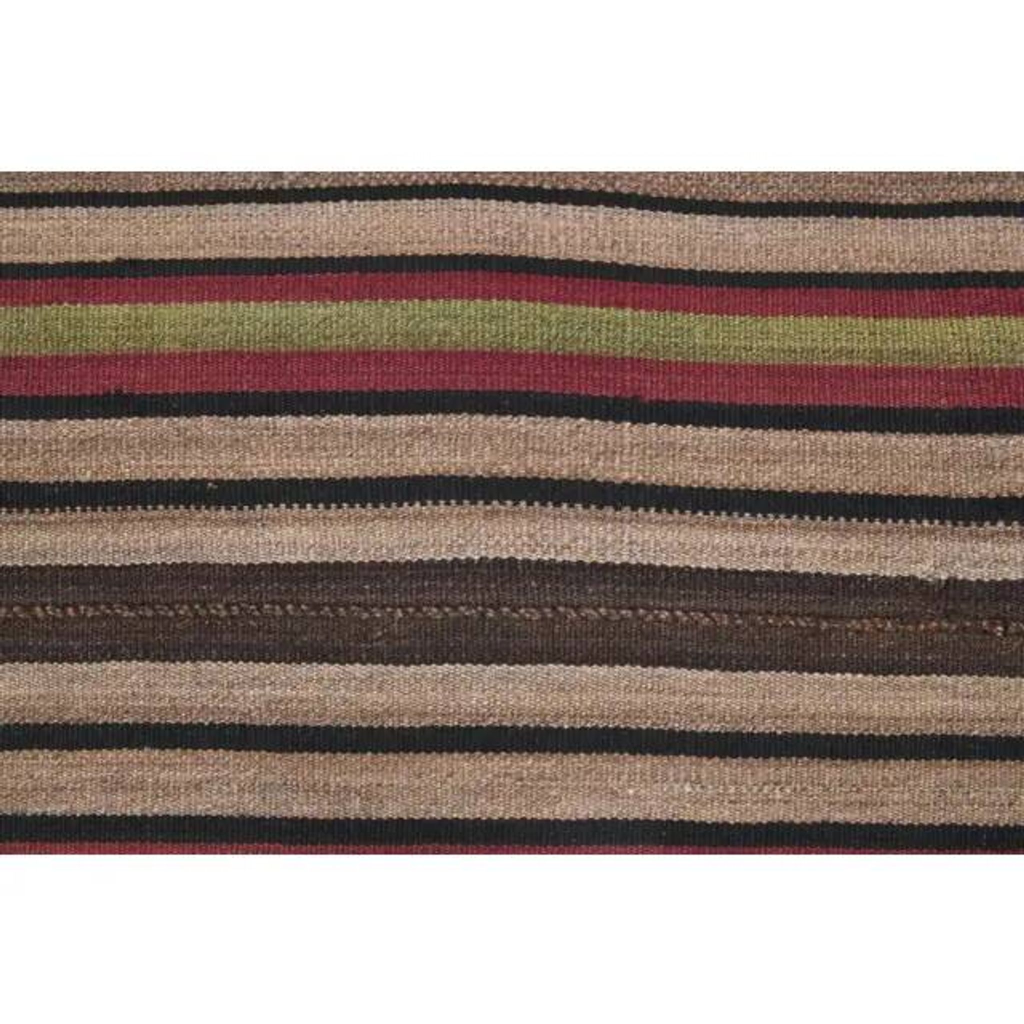 Vintage Turkish Oushak Handmade Wool Cotton Brown Kilim Area Rug 136x214